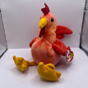 Ty Beanie Baby Strut The Rooster 4th Generation 3rd Tush Tag PVC 1996 Style 4171